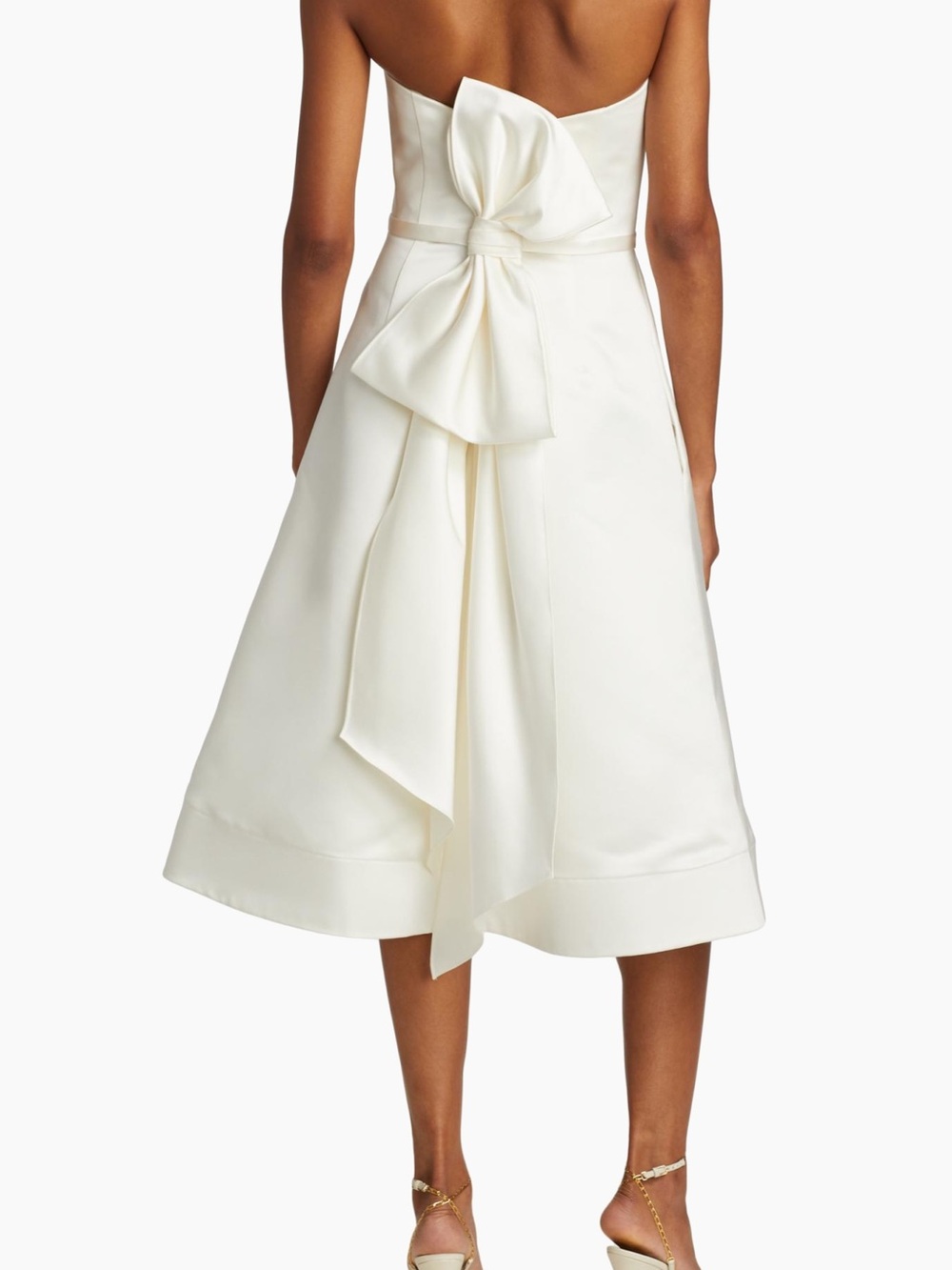 Amsale Little White Dress in Ivory Satin - Picture 3 of 11